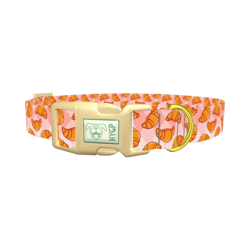 Croissant Pattern Dog Collar - plastic gold