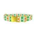St. Patrick's Shamrock Stripe Dog Collar - metal gold