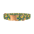 Tropical Banana Leaf Dog Collar - metal rose gold