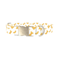 Pasta Pattern Dog Collar - metal silver