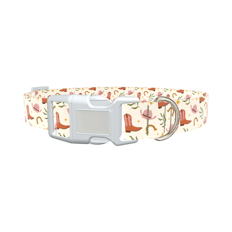 Western Hat Stars Dog Collar - plastic gold
