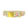 Floral Tulip Stripes Dog Collar - metal gold