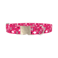Pink Halloween Graveyard Dog Collar - metal silver