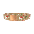 Santa Hat and Holly Dog Collar - metal rose gold