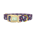 Christmas Gothic Skulls Dog Collar - plastic gold