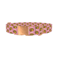 Burger Print Dog Collar - metal rose gold