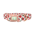 Red Strawberry Pattern Dog Collar - plastic rose gold