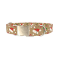Santa Hat and Holly Dog Collar - metal silver