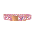 Pink Unicorn Stars Dog Collar - metal rose gold