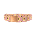 Pink Sunflower Dog Collar - metal rose gold