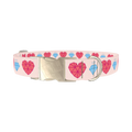 Geometric Diamond Heart Dog Collar - metal silver