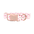 Striped Heart Dog Collar - plastic silver