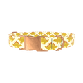 Yellow Stegosaurus Dog Collar - metal rose gold