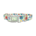Floral Garden Dog Collar - plastic silver