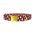 Christmas Plaid Dog Collar - metal gold