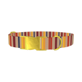 Hexagonal Stripe Dog Collar - metal gold