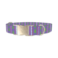 Christmas Tree Stripes Dog Collar - metal silver