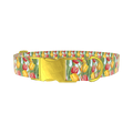 Red Yellow Tulip Dog Collar - metal gold