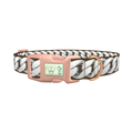 Silver Chain Brown Dog Collar - plastic rose gold