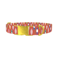 Surfboard Pattern Dog Collar - metal gold