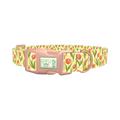 Floral Tulip Plaid Dog Collar - plastic rose gold