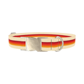 Retro Hexagon Stripe Dog Collar - metal silver
