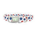 Red Blue Star Pattern Dog Collar - plastic silver