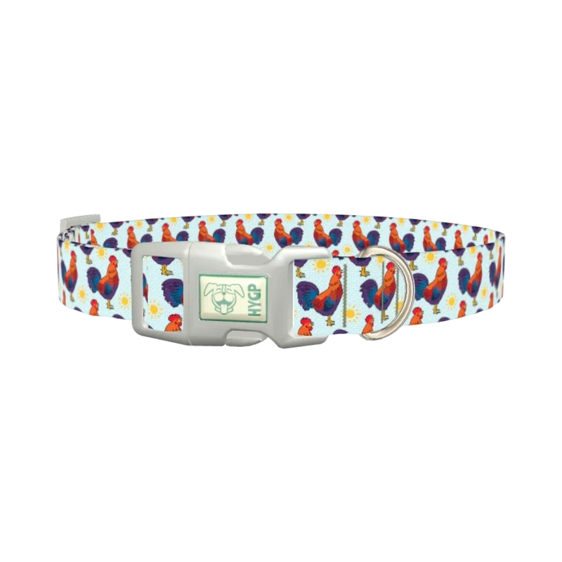 Rooster Sun Dog Collar - plastic silver