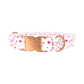 Light Pink Ribbon Heart Dog Collar - metal rose gold