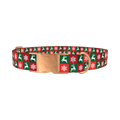 Christmas Plaid Deer Dog Collar - metal rose gold
