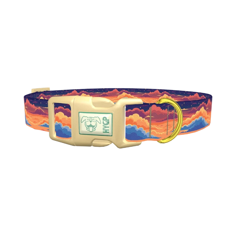 Sunset Cloud Dog Collar - plastic gold