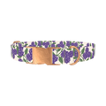 Purple Hydrangea Dog Collar - metal rose gold