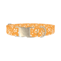 Yellow Blossom Dog Collar - metal silver