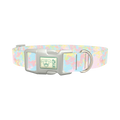 Abstract Pastel Dog Collar - plastic silver