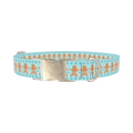 Gingerbread Snowflake Dog Collar - metal silver