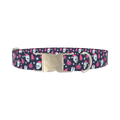 Christmas Gothic Skulls Dog Collar - metal silver