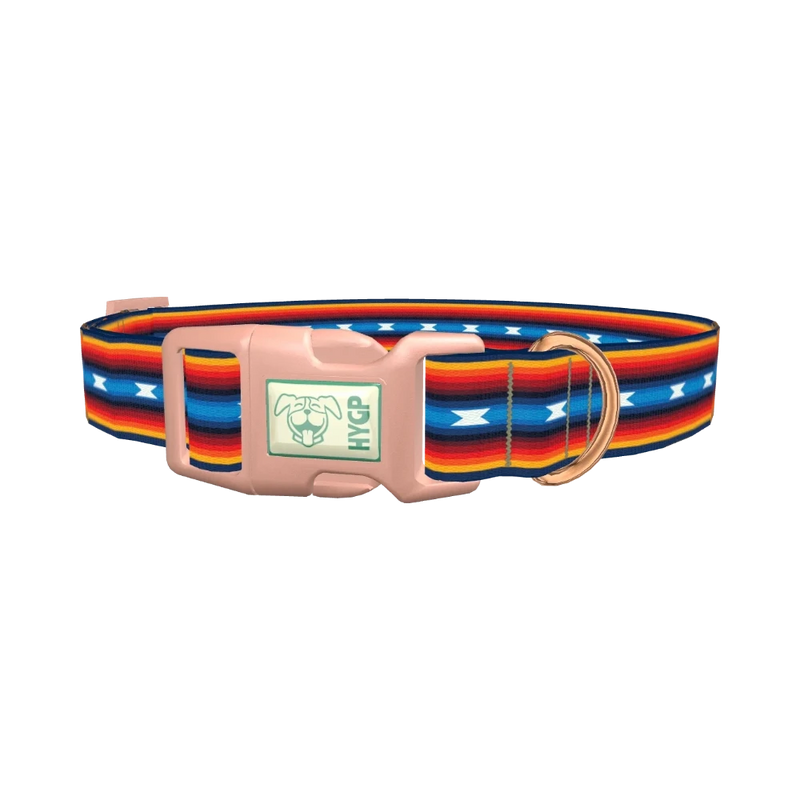 Rainbow Geometric Dog Collar - plastic rose gold