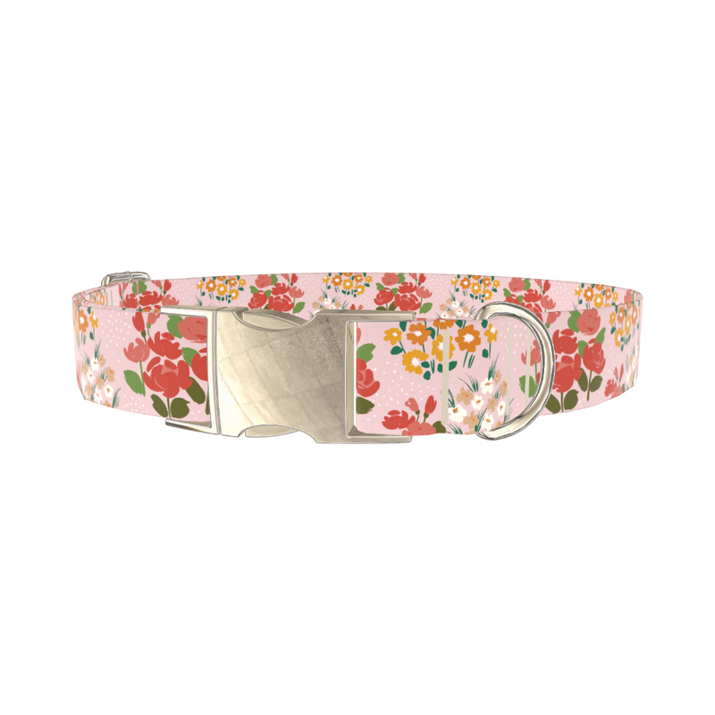 Pink Floral Bouquet Dog Collar