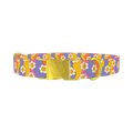 Groovy Smile Flower Dog Collar - metal gold