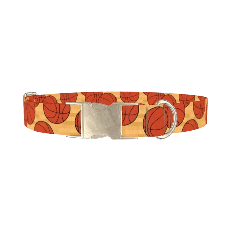 Basketball Sport Dog Collar - metal silver