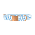 Cyan Skull Pattern Dog Collar - metal rose gold