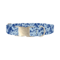 Blue Botanical Silhouette Dog Collar - metal silver