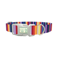 Colorful Mexican Stripe Dog Collar - plastic silver