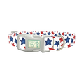 Red Blue Star Pattern Dog Collar - plastic silver