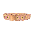 Pink Sunflower Dog Collar - metal rose gold