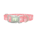 Pink Snowflake Pattern Dog Collar - plastic silver