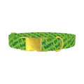 Green St. Patrick's Text Dog Collar - metal gold