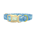 Tropical Leaves Dog Collar - plastic gold