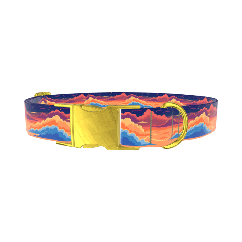 Sunset Cloud Dog Collar - metal rose gold