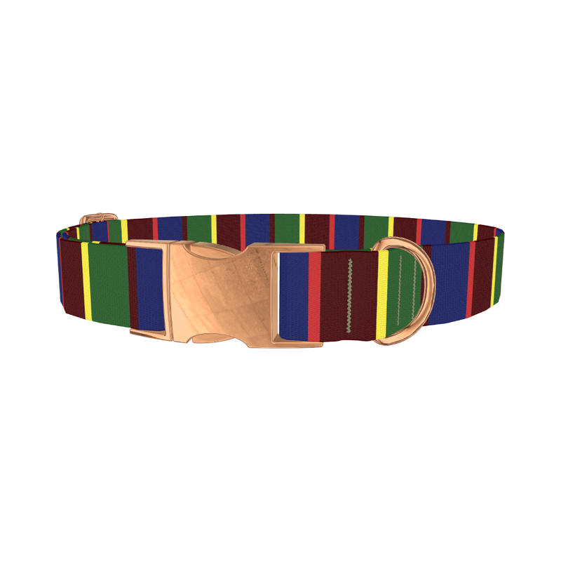 Striped Pattern Dog Collar - metal rose gold